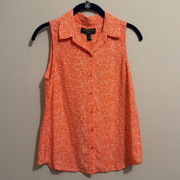 Banana Republic Poppy/bone Sleeveless style Blouse C49 - Picture 1 of 5